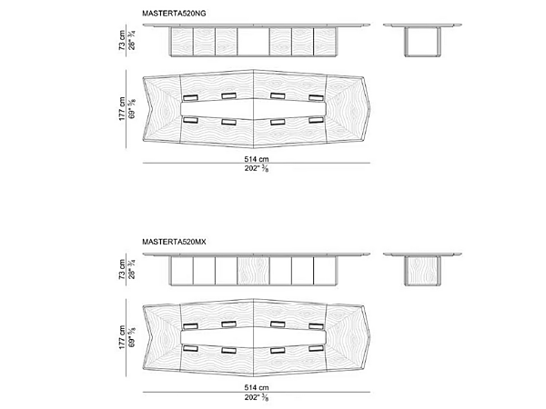 Rectangular wooden meeting table with cable management i 4 Mariani MASTER factory i 4 Mariani from Italy. Foto №13