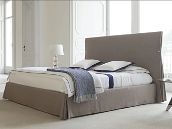 Double bed with high back upholstered fabric BertO Sorbonne factory BertO from Italy