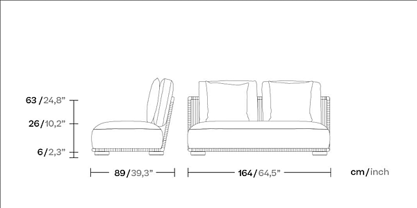 Sectional fabric garden sofa with soft back KETTAL Grand Bitta KS7003400, KS7003300, KS7003500 factory KETTAL from Italy. Foto №7