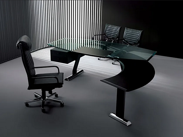 L-shaped wooden executive desk Dolmen i 4 Mariani factory i 4 Mariani from Italy. Foto №3