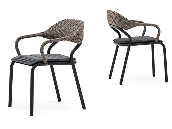 Stackable aluminium chair with armrests VARASCHIN Noss 2450 factory VARASCHIN from Italy. Foto №4