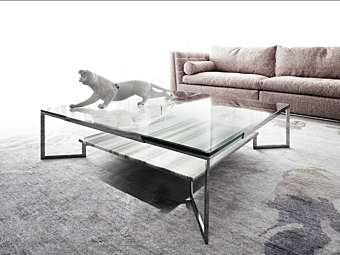 Rectangular low coffee table in wood ERBA ITALIA Paso Doble