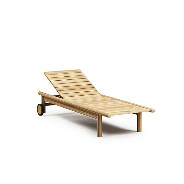 Teak Recliner Sun Lounger with Castors Atmosphera Apache factory ATMOSPHERA from Italy. Foto №9