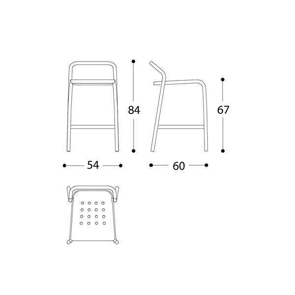 Stackable High Aluminium Garden Stool Noss VARASCHIN 24550/B, 24551/B, 24552/B, 24553/B factory VARASCHIN from Italy. Foto №10