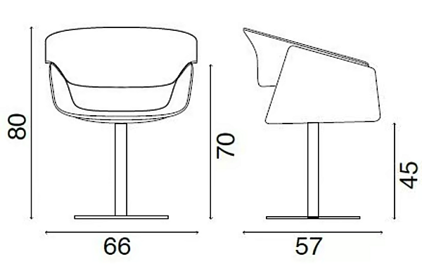 Swivel leather chair with armrests FASEM Airlux AIRLUX BT factory FASEM from Italy. Foto №7