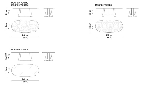 Oval marble dining table I 4 Mariani Moore factory i 4 Mariani from Italy. Foto №7
