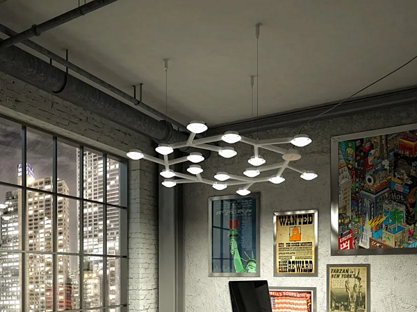 LED pendant lamp in net design by Artemide 1578050APP factory Artemide from Italy. Foto №5