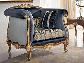 Upholstered fabric armchair with armrests Modenese Luxury Interiors 13417 factory MODENESE GASTONE from Italy
