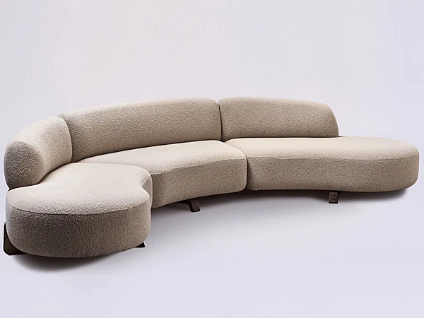 Curved 3 Seater Wool Sofa Paolo Castelli Vao Collection SED.VAOS.110.SUP factory Paolo Castelli from Italy. Foto №1