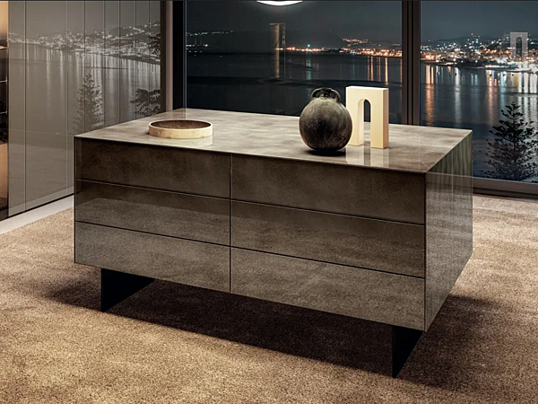 Glass chest of drawers LAGO Materia 1061 1061 factory LAGO from Italy. Foto №1