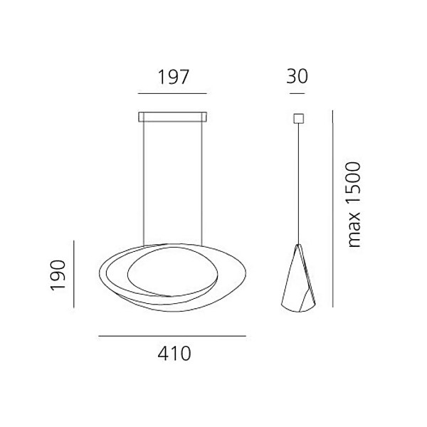 LED Pendant Lamp in Die-Cast Aluminium Cabildo Artemide 1182W10A, 1182010A factory Artemide from Italy. Foto №5