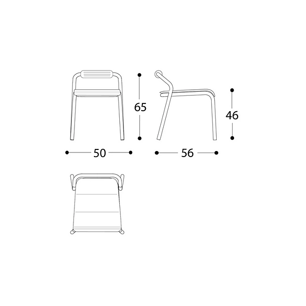 Stackable Aluminium Garden Chair with Open Back VARASCHIN NOSS 24500/L, 24501/L, 24502/L, 24503/L factory VARASCHIN from Italy. Foto №20