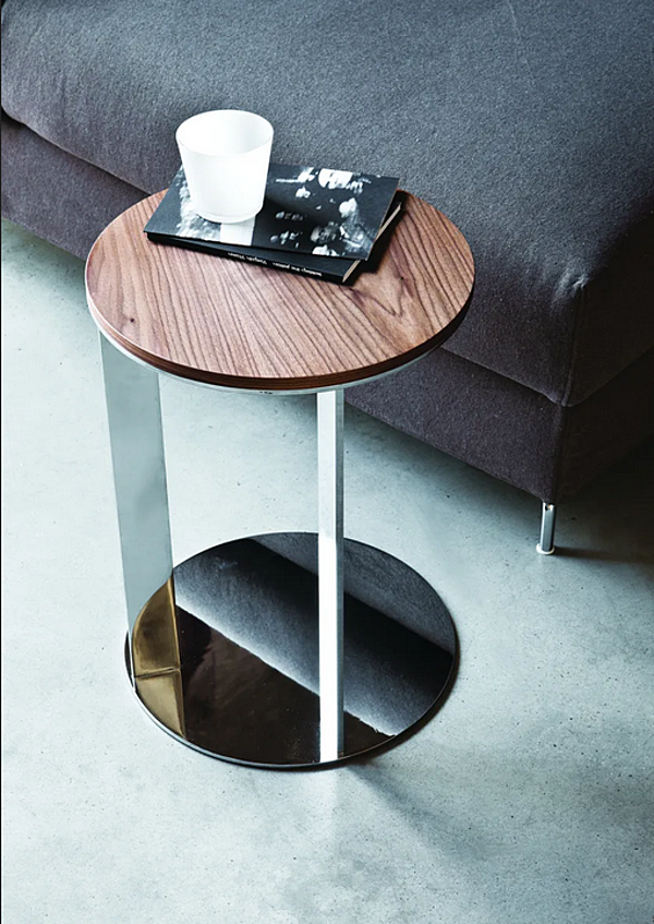 Round side table in steel and wood VIBIEFFE 9500 017 factory VIBIEFFE from Italy. Foto №4