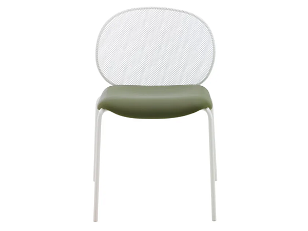 Steel garden chair with integrated cushion LIGNE ROSET Unbeaumatin 10260920-10260921 factory LIGNE ROSET from Italy. Foto №1