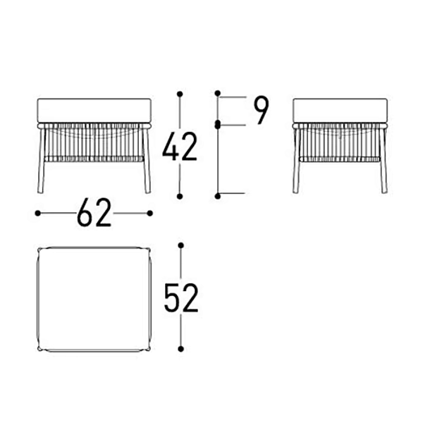 Rectangular Garden Pouf Synthetic Fibre VARASCHIN Cricket factory VARASCHIN from Italy. Foto №6