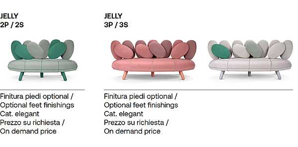 Three-seater fabric sofa Jelly Adrenalina IMB1070340 factory ADRENALINA from Italy. Foto №6