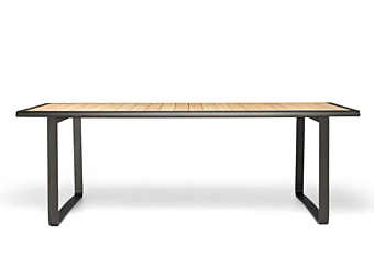 Aluminium garden table with teak or lava stone top Molteni & C Golden Gate Aluminium garden table with teak or lava stone top Molteni & C Golden Gate factory Molteni & C.(+VITRA) from Italy