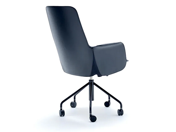 Swivel height adjustable leather office chair Electa tall FASEM ELECTA TALL BG factory FASEM from Italy. Foto №5