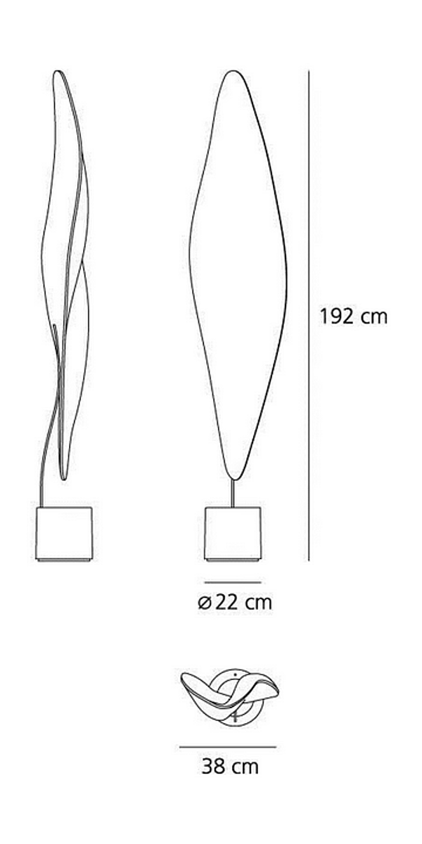 Floor lamp in methacrylate Cosmic Leaf Artemide 1504010A factory Artemide from Italy. Foto №2