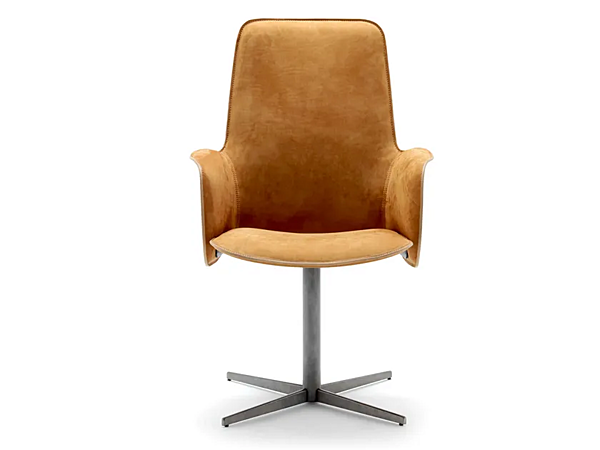 Tall Leather Chair with Armrests FASEM Electa 4 Spoke Base ELECTA TALL BC factory FASEM from Italy. Foto №6