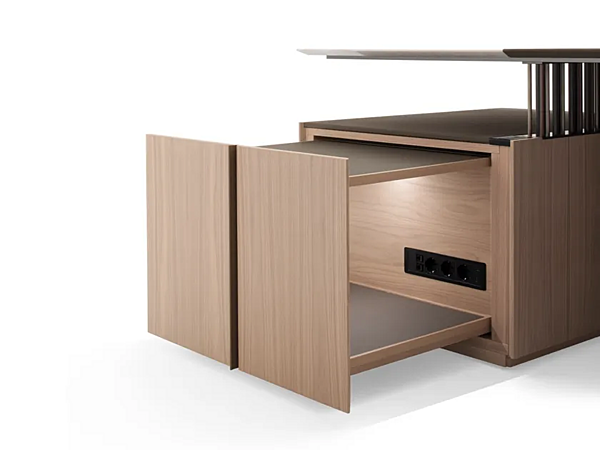 Rectangular Writing Desk with Walnut Base and Marble Top GIORGETTI G-Code 71200, 71205 factory GIORGETTI from Italy. Foto №4