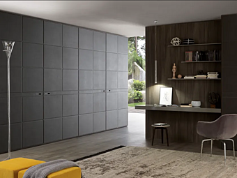 Eco Leather Wardrobe with Coplanar Doors MisuraEmme London factory MisuraEmme from Italy