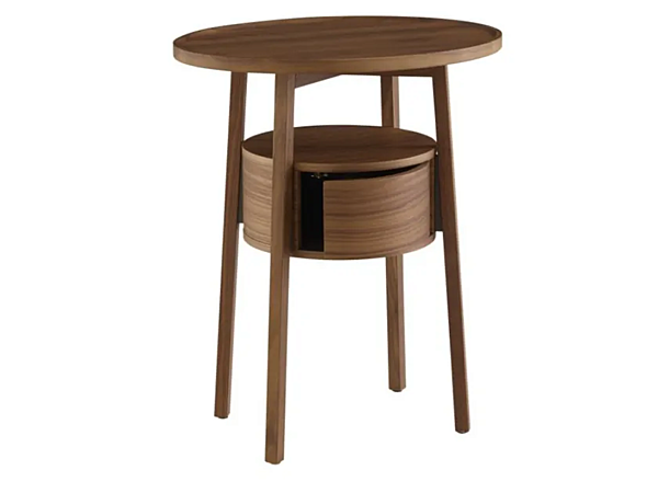 Round solid wood bedside table with drawers LIGNE ROSET Episode 19980320-19980321 factory LIGNE ROSET from Italy. Foto №2