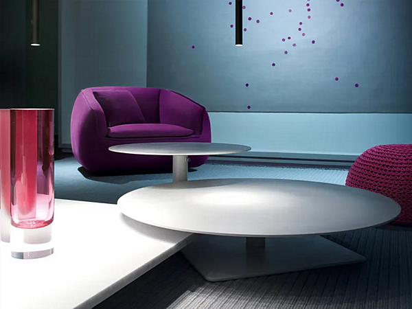 Height Adjustable Round Coffee Table Giro PAOLA LENTI factory PAOLA LENTI from Italy. Foto №2