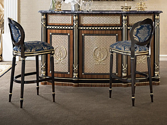 Upholstered fabric barstool Modenese Luxury Interiors 14523 factory MODENESE GASTONE from Italy