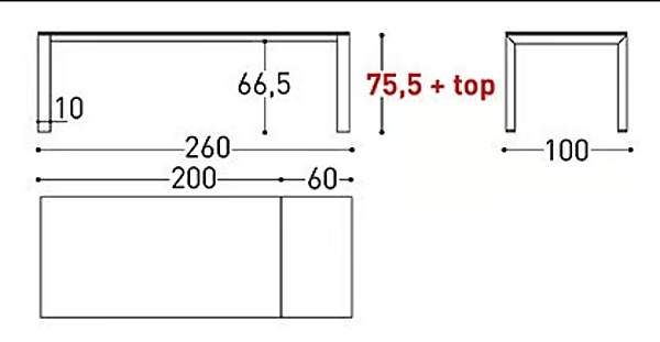 Extending Rectangular Table Powder Coated Aluminium VARASCHIN Dolmen 1820, 1821, 1823, 1822, 1824 factory VARASCHIN from Italy. Foto №12