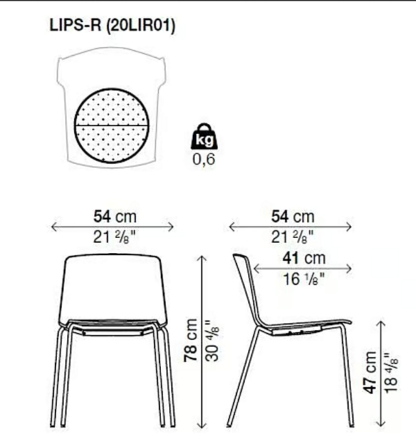 Stackable polypropylene chair Rama Kristalia factory Kristalia from Italy. Foto №7