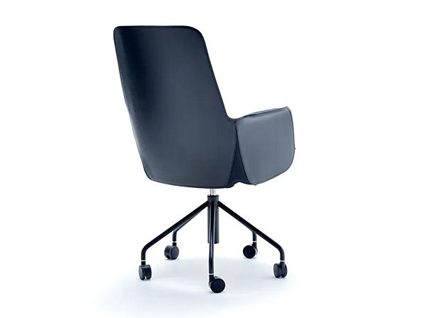 Swivel height adjustable leather office chair Electa tall FASEM ELECTA TALL BG factory FASEM from Italy. Foto №4