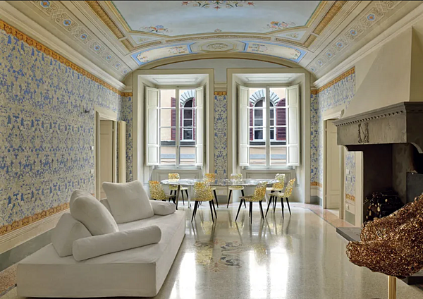 Two-seater fabric sofa with soft back Edra Sherazade factory EDRA from Italy. Foto №7