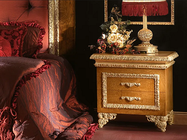 Rectangular bedside table with drawers A.R. Arredamenti Royal Collection 786 factory A.R.ARREDAMENTI SRL from Italy. Foto №1