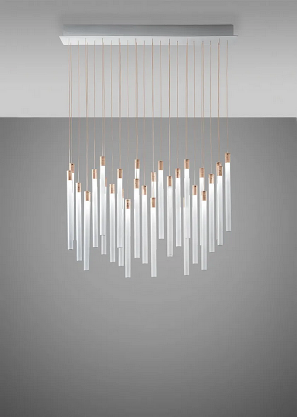 LED pendant lamp made of borosilicate glass Fabbian Tooby Multispot factory Fabbian from Italy. Foto №5