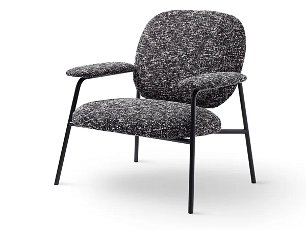 Fabric easy chair with armrests Saba Philo factory SABA from Italy. Foto №1