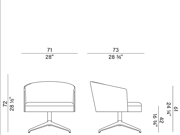 Swivel armchair with fabric upholstery Potocco Lena 903 PLG 903/PLG factory POTOCCO from Italy. Foto №3