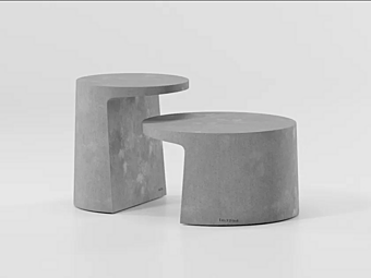 Round cement coffee table KETTAL Giro