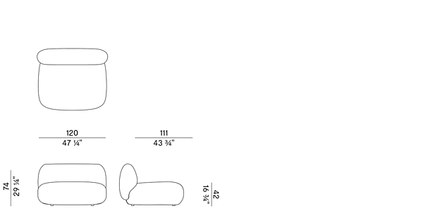 Modular fabric sofa with soft back Potocco Jade 953 D 953/D factory POTOCCO from Italy. Foto №11