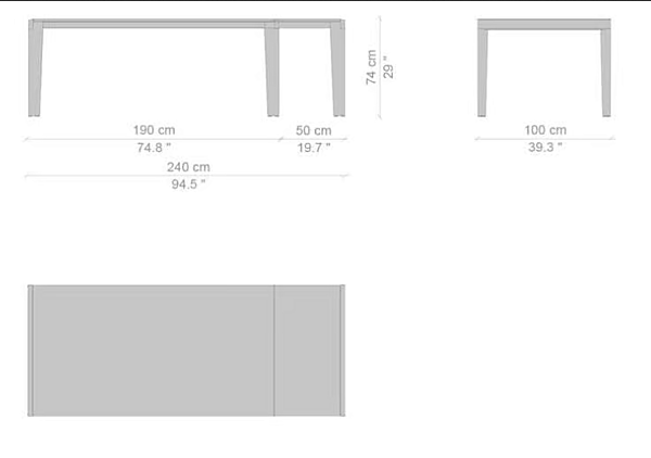 Extending Rectangular MDF Table Longplane CASSINA factory CASSINA from Italy. Foto №25