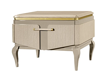 Rectangular wooden bedside table with drawers A.R. Arredamenti Victor V86 factory AR Interiors from Italy