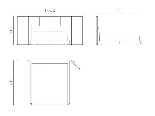 Upholstered double bed with high backrest Clermont 2 CPRN HOMOOD factory CPRN HOMOOD from Italy. Foto №2