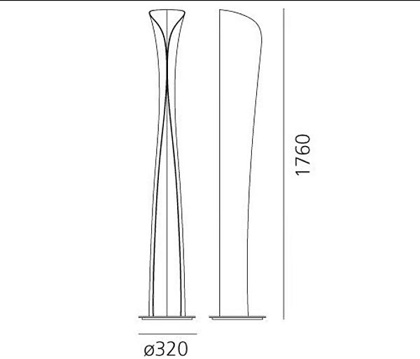 LED floor lamp in steel Cadmo Artemide factory Artemide from Italy. Foto №11