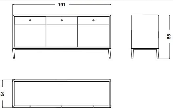 Marble and wooden sideboard with drawers Eclipse CPRN HOMOOD E221 factory CPRN HOMOOD from Italy. Foto №3