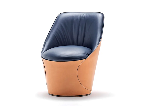 Swivel Easy Chair in Tanned Leather FASEM Electa ELECTA LOUNGE factory FASEM from Italy. Foto №1