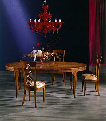 Extending oval table in wood CARPANELLI ARTE factory CARPANELLI from Italy