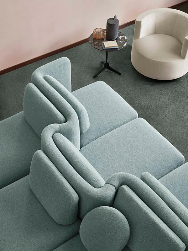 Modular fabric sofa with soft back Saba Gala factory SABA from Italy. Foto №9