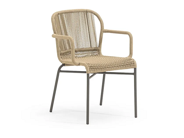 Garden chair with armrests synthetic fibre VARASCHIN Cricket 1480, 1480L factory VARASCHIN from Italy. Foto №1