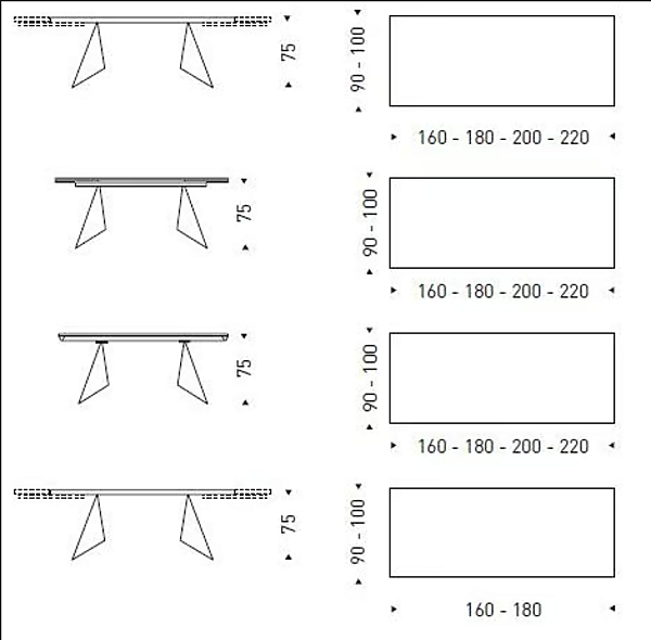 Extending Rectangular Table Vela Piasentina Stone SEDIT factory SEDIT from Italy. Foto №22