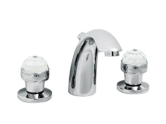 3 Hole Washbasin Tap with Automatic Pop Up Waste Crystal Gentry Home factory Gentry Home from Italy